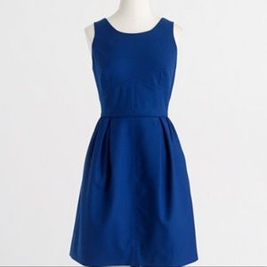 Pleated Shift Dress In Wool Flannel